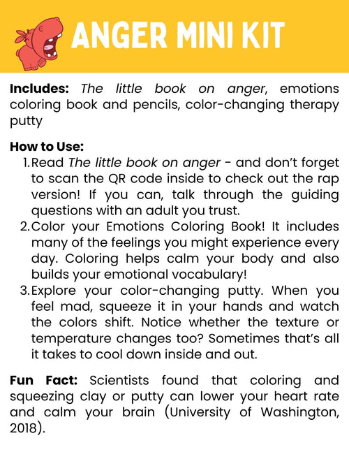 Anger emotion learning mini kit