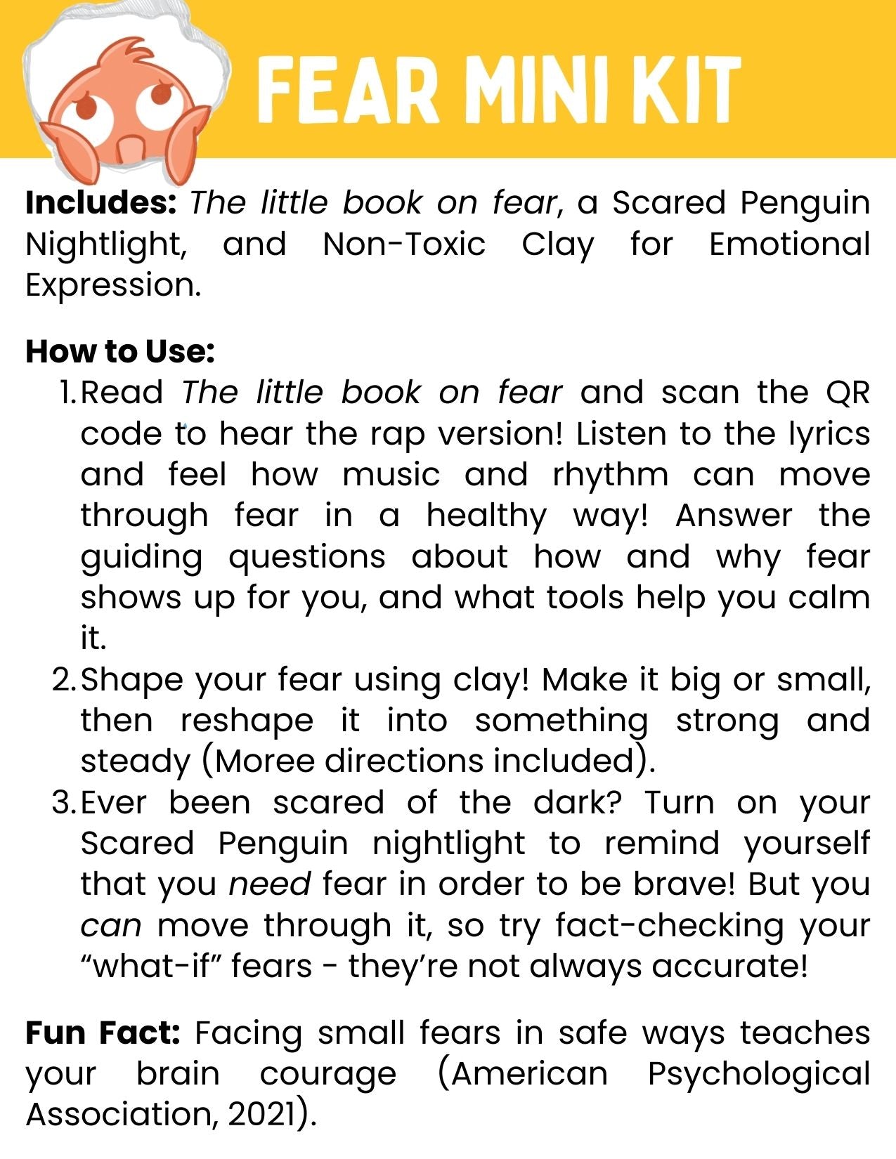 Fear emotion learning mini kit