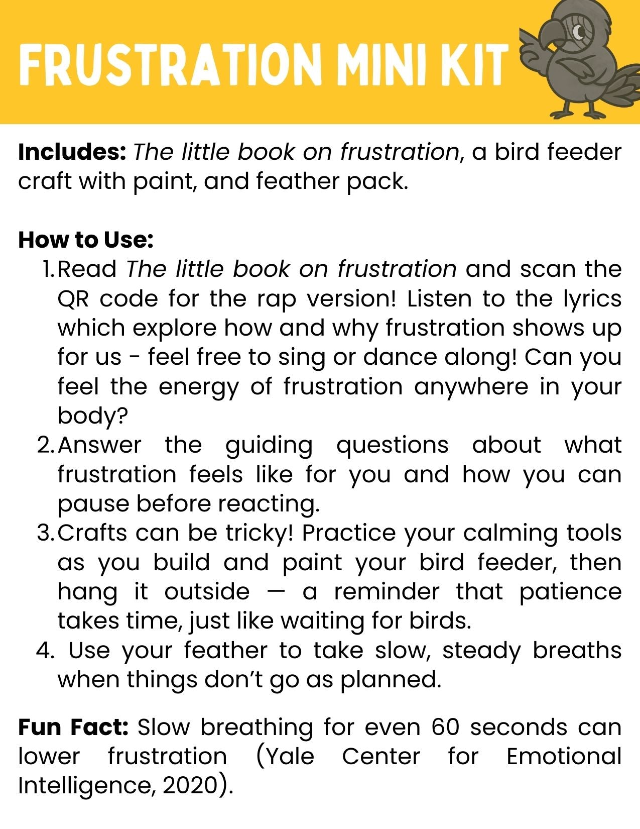 My Mama Says Frustration Toolkit mini activity guide front cover for kids' emotional learning