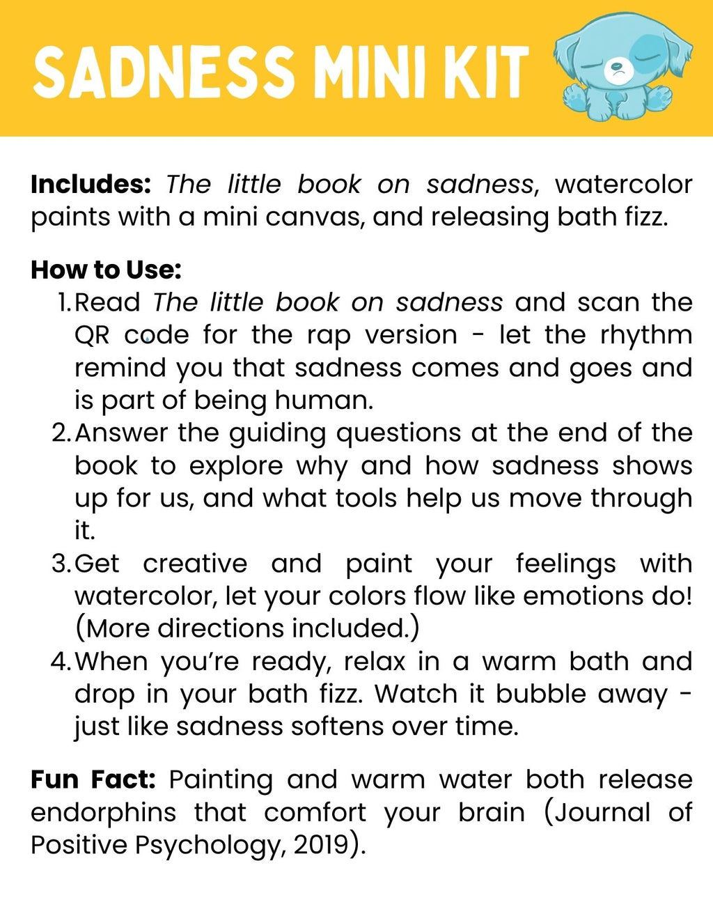Sadness emotion learning mini kit