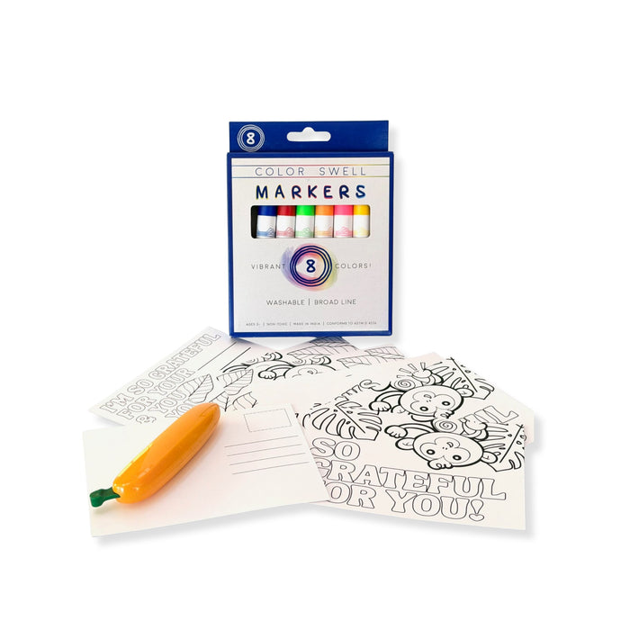 Gratitude postcards and banana pen, part of the My Mama Says Gratitude emotion learning kit