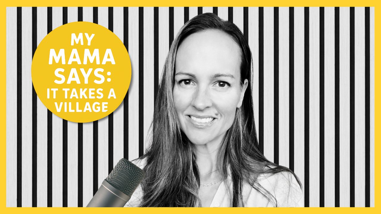 Nadine Levitt with a microphone, My Mama Says: It Takes A Village
